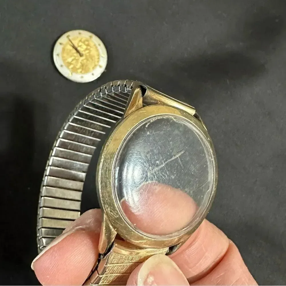 1957 St. Christopher Protect Us Benrus 10kt rolled Gold Watch - Selling As Is